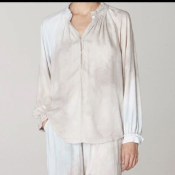 #165 RAQUEL ALLEGRA Watercolor Silk Blouse - Picture 1 of 6